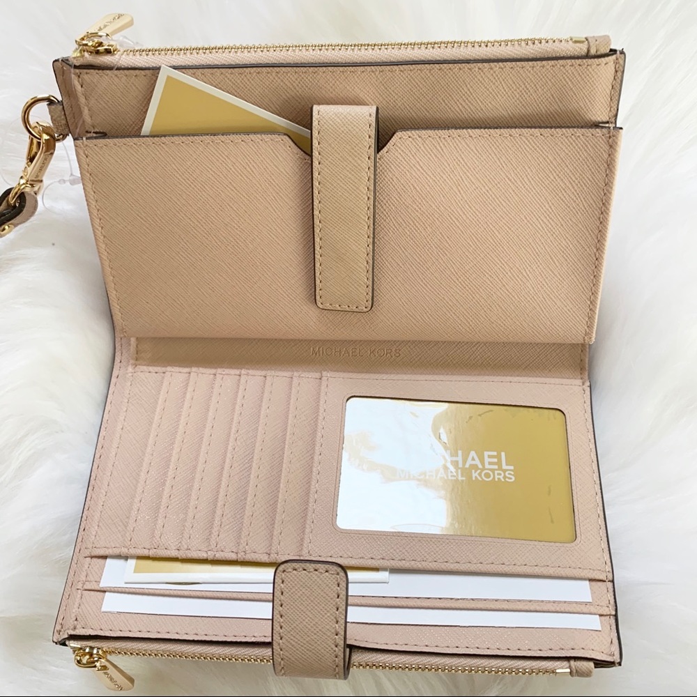 Michael kors double zip wristlet ballet wallet new - Picture 2 of 5